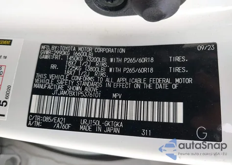 2023 Lexus Gx 460 Premium from USA, damaged, VIN JTJAM7BX1P5376101
